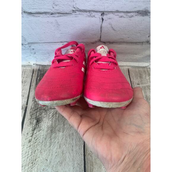 ADIDAS Girl’s Pink/White Soccer Cleats / Size: 11K - Picture 7 of 9